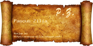 Pascus Zilia névjegykártya